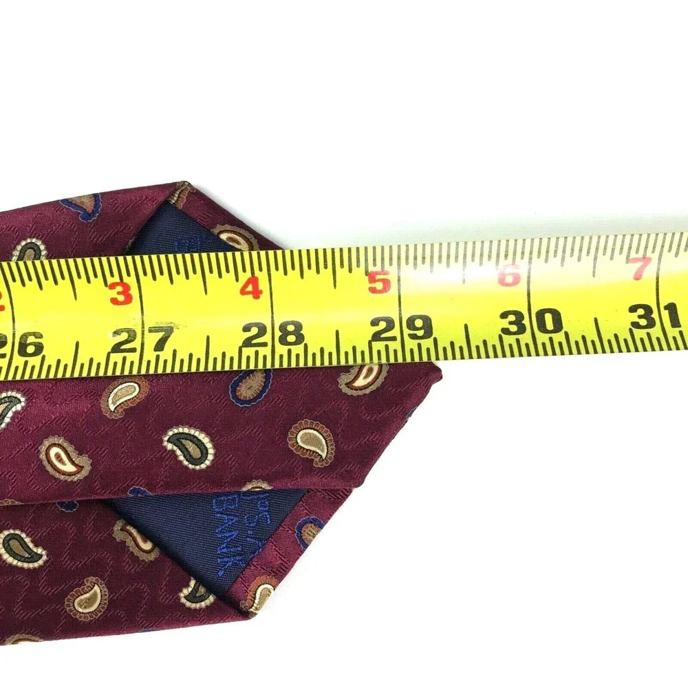 Jos A Bank Executive Collection Tie 100% Silk Paisley Burgundy Red Men's Necktie